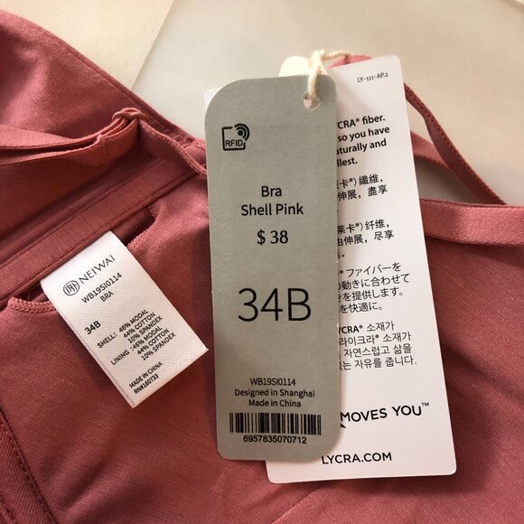 Neiwai Pure Comfort Soft Modal Triangle Bra 1.0 Shell Pink M/34B - Picture 3 of 5